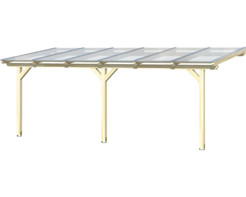 Holzcarport mit transparentem Dach