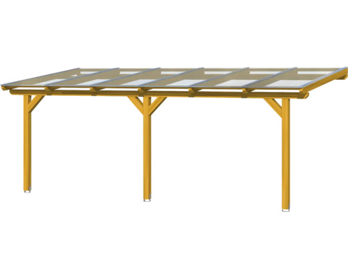 Holzcarport mit transparentem Dach