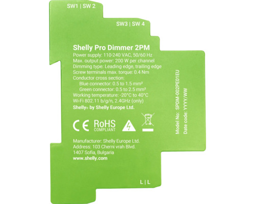 Shelly Pro Dimmer 2PM Produktdetails