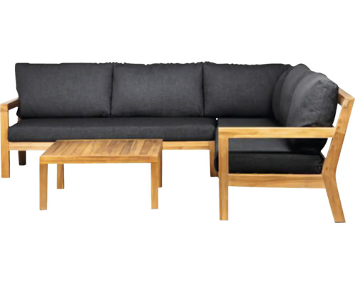 Corner-Set mit Tisch Harby Lounge 162 x 162 cm schwarz, braun