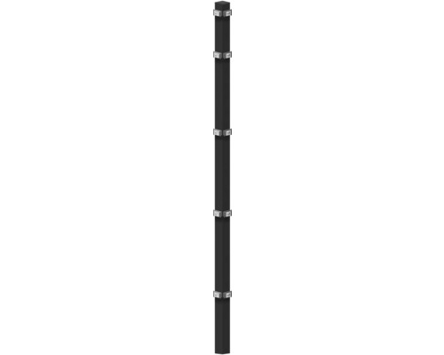 Eckpfosten zum Einbetonieren 6 x 6/200 cm für Zaun 143 cm RAL 7016 anthrazit Regalboden mit Regalleiter
