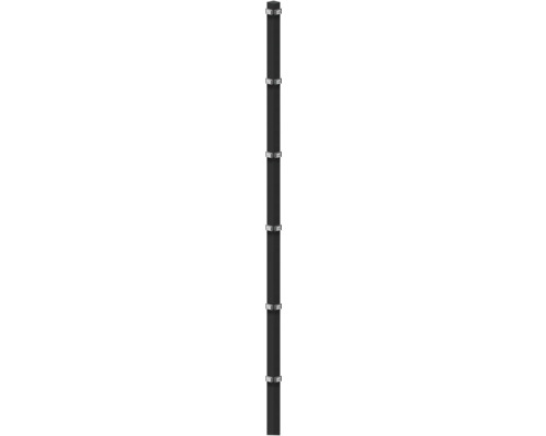 Eckpfosten zum Einbetonieren 6 x 6/260 cm für Zaun 203 cm RAL 7016 anthrazit Regalboden mit mehreren Metallregalen