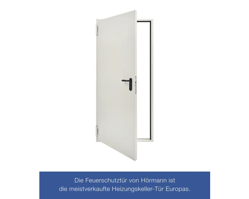 Geöffnete weiße Brandschutztür