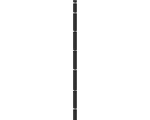Eckpfosten zum Einbetonieren 6 x 6/280 cm für Zaun 223 cm RAL 7016 anthrazit Schwarzer Regalboden mit sechs Fächern