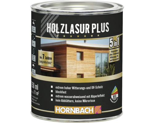 HORNBACH Holzlasur Plus grau 750 ml
