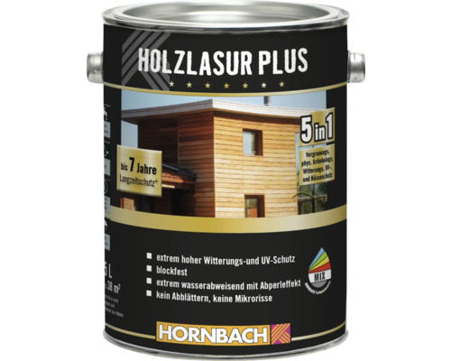 HORNBACH Holzlasur Plus RAL 7001 silbergrau 2,5 l