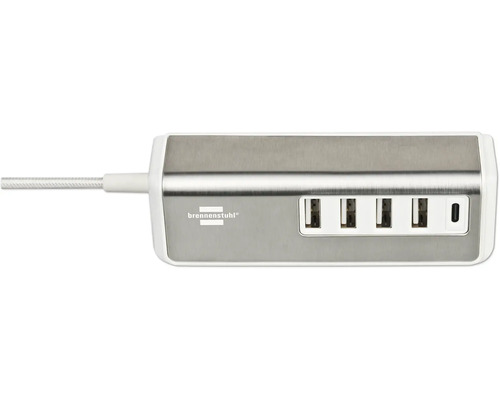 Brennenstuhl Logo USB Hub mit vier USB Anschlüssen