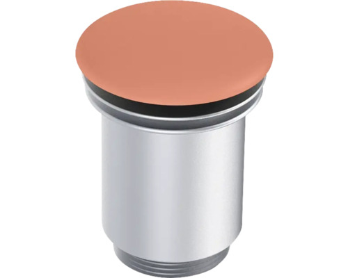 Jungborn Druckknopfablaufventil für Waschtisch ohne Überlauf 1 1/4" terra pink matt Spültischablaufgarnitur mit Stöpsel