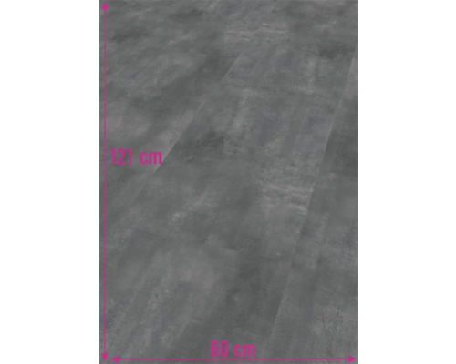 Bodenbelag in grauer Betonoptik mit den Maßen 121 cm mal 60 cm