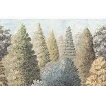 Illustration eines Waldes mit verschiedenen Bäumen