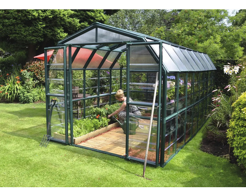 Gewächshaus Grand Gardener Polycarbonatplatten 0,8 mm 513 x 265 cm grün