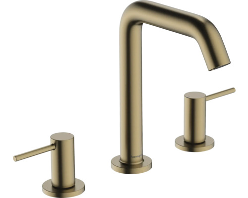 hansgrohe 3-Loch Waschtischarmatur TECTURIS S mit Push-Open Ablaufventil bronze gebürstet 73330140