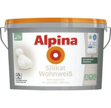 Eimer Alpina Silikat Wohnweiß Innenfarbe mit 2,5 Liter Inhalt