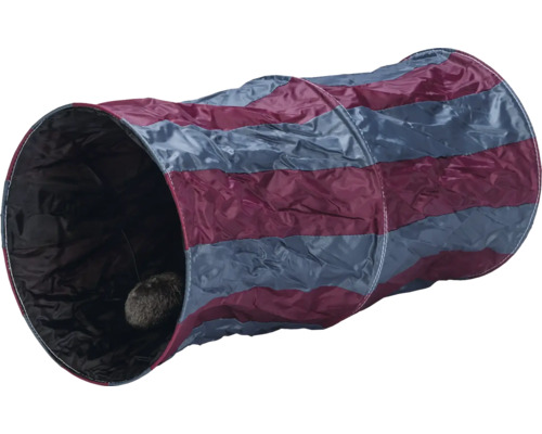 Katzentunnel mit Streifen und Spielzeugmaus