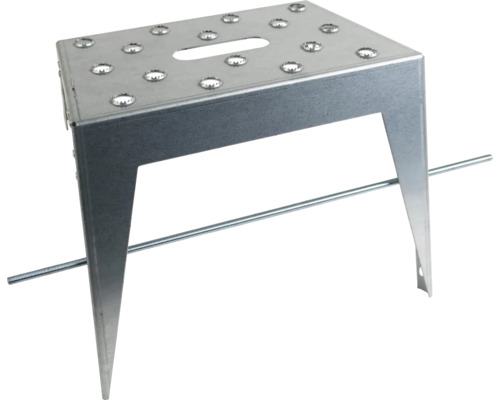 Metallhocker mit Trittfläche und Griffloch