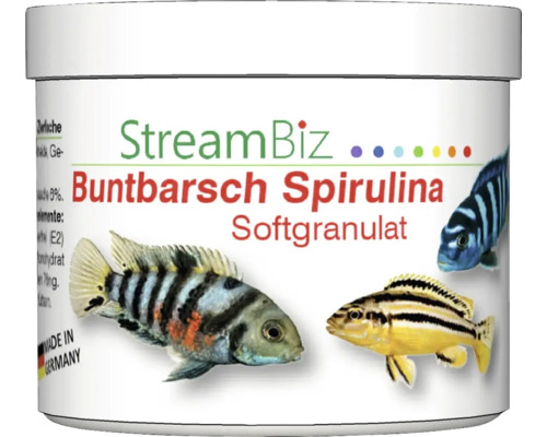 Aquariumfischfutter StreamBiz Buntbarsch Spirulina Softgranulat 80 g