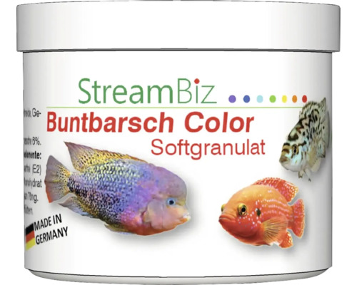 Aquariumfischfutter StreamBiz Buntbarsch Color Softgranulat, Farbfutter 80 g