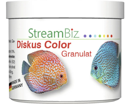Aquariumfischfutter StreamBiz Diskus Color Granulat, Farbfutter 80 g