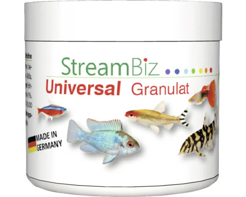 Aquariumfischfutter StreamBiz Universal Granulat 40 g StreamBiz Universal Granulat Fischfutter in Dose