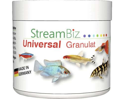 Aquariumfischfutter StreamBiz Universal Granulat 80 g Stream Biz Universal Granulat Fischfutter Dose