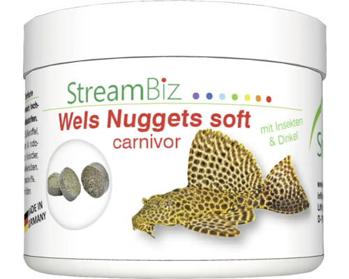 Aquariumfischfutter StreamBiz Wels Nuggets Soft Carnivor 90 g