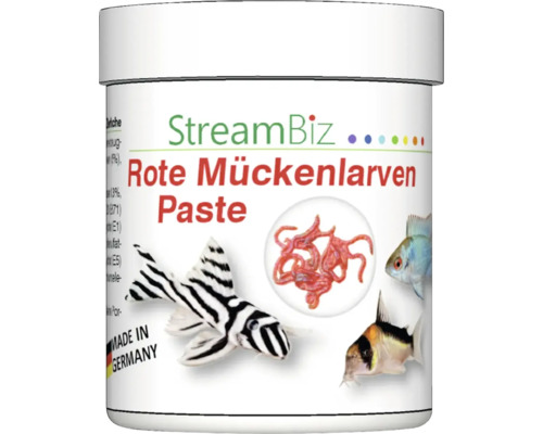 Aquariumfischfutter StreamBiz Rote Mückenlarven Paste 120 g