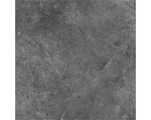 Quadratische, graue Fliese mit matter Oberfläche und Steinoptik