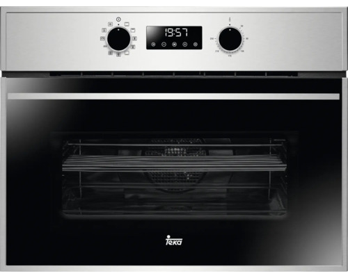 TEKA Kompaktbackofen HSC644C Nutzvolumen 40 l Maße BxHxT 595 mm x 455 mm x 559 mm Frontansicht eines Teka Einbaubackofens mit digitaler Anzeige