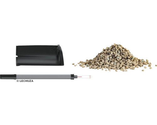 Bewässerungsset für Pflanzgefäße mit Wasserstandsanzeiger und Drainagematerial