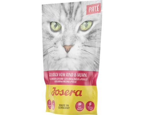 Katzenfutter nass Josera Paté Gulasch vom Rind & Huhn 85 g getreidefrei