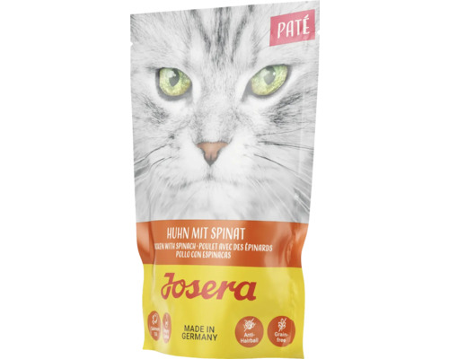 Katzenfutter nass Josera Paté Huhn mit Spinat 85 g getreidefrei