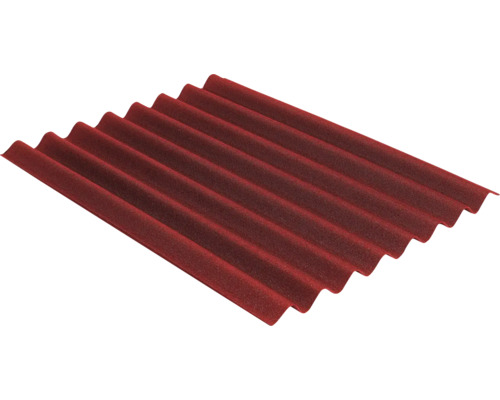 Onduline® Easyline Bitumenplatte im Sinusprofil 95/38 intensiv rot 1000 mm x 760 mm x 2,6 mm