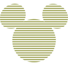 Mickey Mouse Kopf Silhouette mit horizontalen Streifen