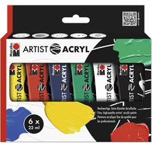Marabu Artist Acrylfarben Set mit sechs Tuben à 22 ml