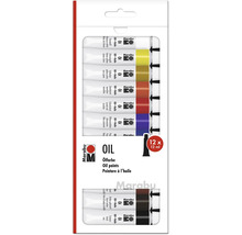 Marabu Ölfarben Set mit zwölf Tuben à zwölf Milliliter