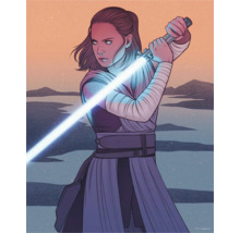 Illustration einer Frau mit Lichtschwert