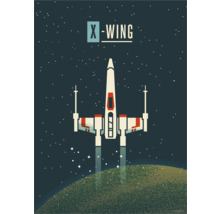 Abbildung eines X-Wing Raumschiffs im Weltraum