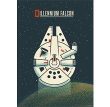 Millennium Falcon Illustration im Retro Stil