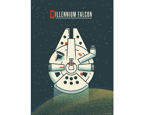 Millennium Falcon Illustration im Comicstil
