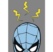Comicbild von Spider-Man Maske mit Blitzen