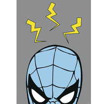 Illustration eines Comic-Gesichts mit Blitzen darüber