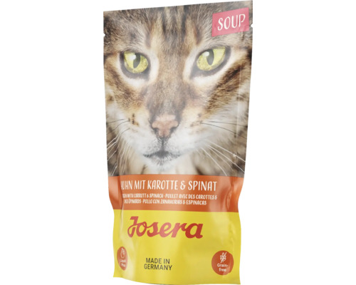 Katzenfutter nass Josera Soup Huhn mit Karotte & Spinat 70 g getreidefrei