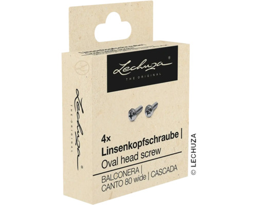 Linsenkopfschraube Lechuza für Balkonkastenhalter Cascada / Canto wide Packung mit vier Linsenkopfschrauben der Marke Lechuza