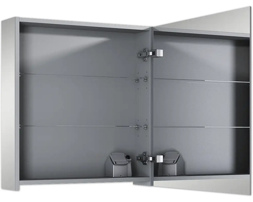 Offener Spiegelschrank mit Fachböden für das Badezimmer