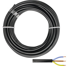 Schwarze Elektroleitung als Ring gebunden