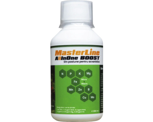 Aquariumpflanzendünger MasterLine All In One Boost 200 ml Mikro- und Makronährstoffe