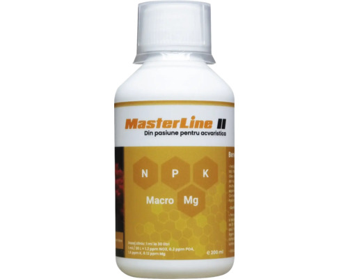 Aquariumpflanzendünger MasterLine II 200 ml Makronährstoff Kombidünger MasterLine II Dünger für Aquarienpflanzen in einer 200-Milliliter-Flasche