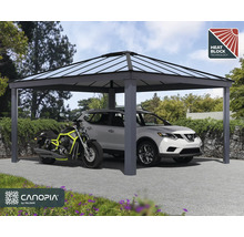 Carport mit Auto und Motorrad