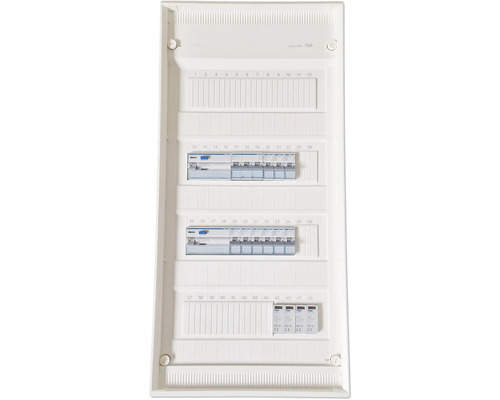 Unterputzverteiler mit Sicherungen und Beschriftungsfeld