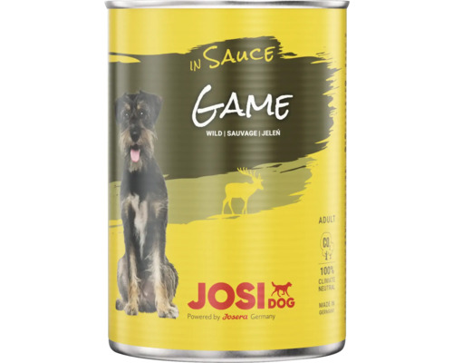 Hundefutter nass JosiDog Game in Sauce 415 g, Wild